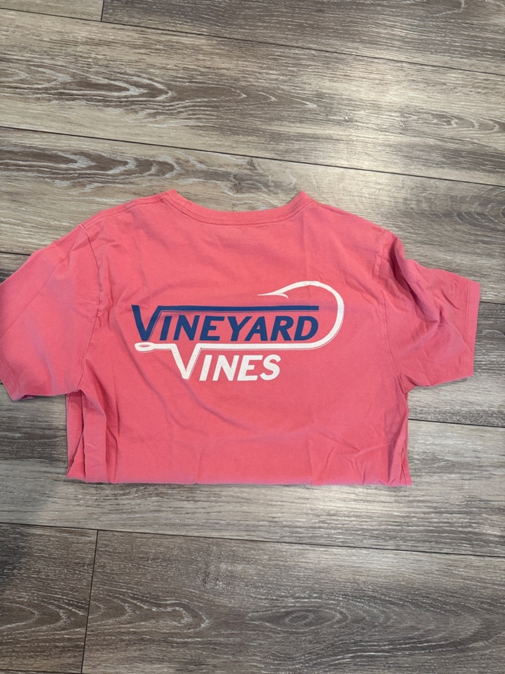 Vineyard Vines Coral Tee with Navy & White Logo